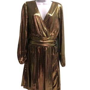 Michael Kors | Women's Gold Wrap Dress | Size Medium